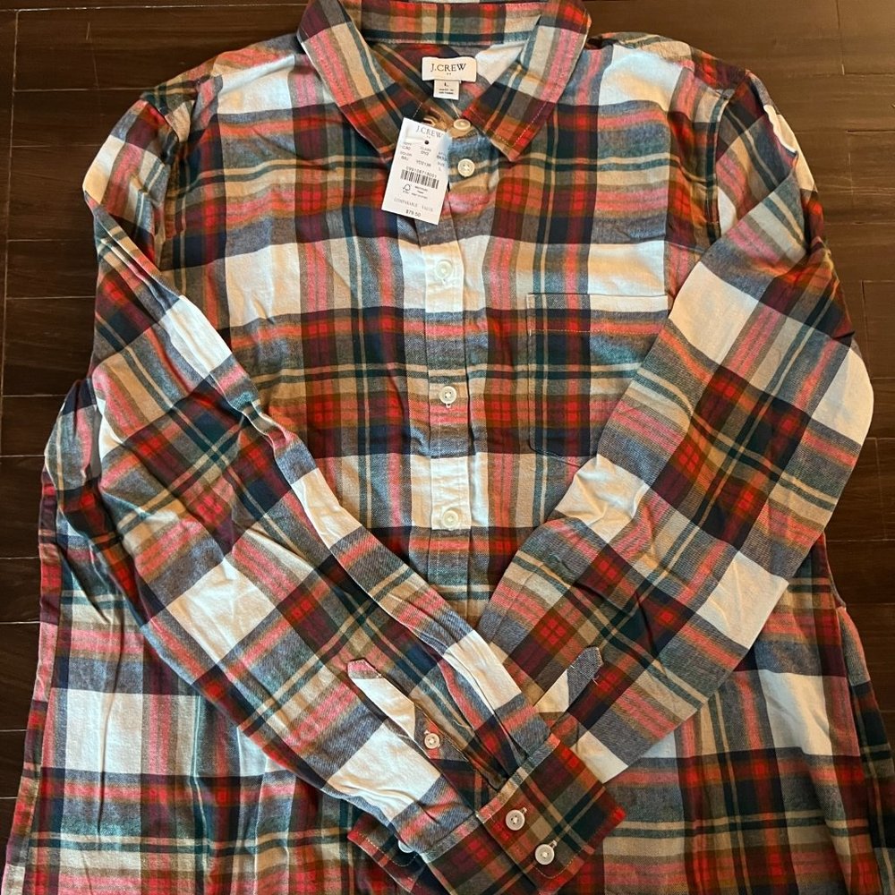 JCrew Womens Flannel | Size L | Multicolor